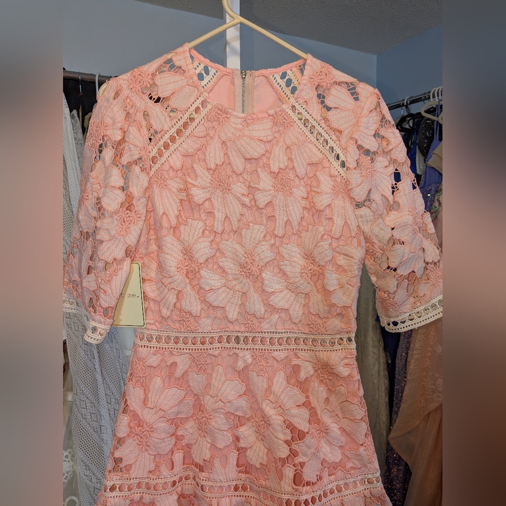 NWT Just Me Lace Tiered Lace Dress - Picture 3 of 7